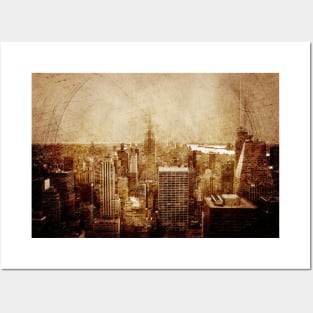 Vintage skyline of Manhattan Posters and Art